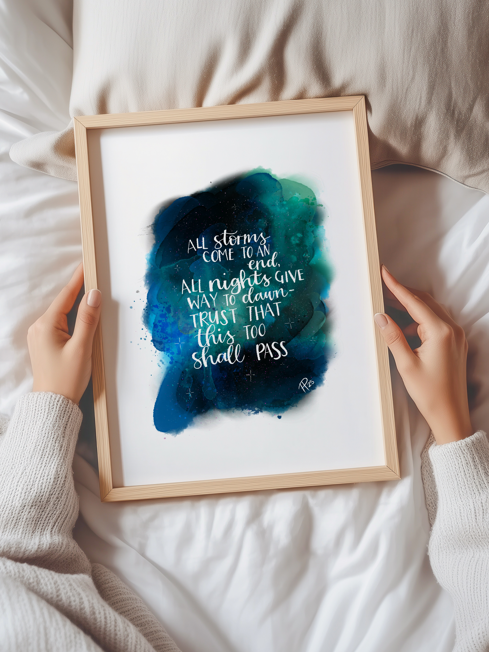 All Storms Come To An End – Green and Blue Galaxy Print