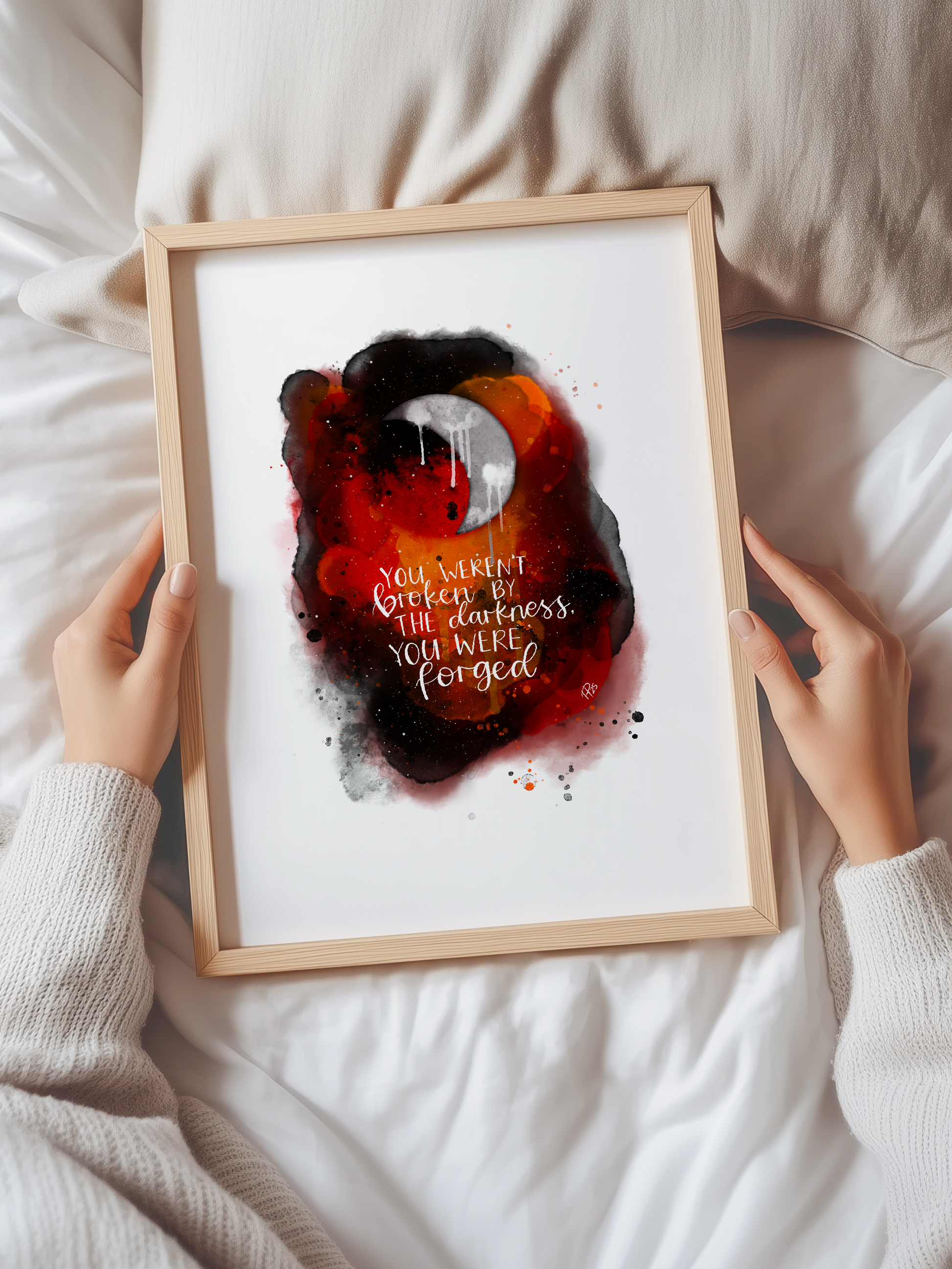 Forged in the Darkness – Moon Galaxy Print