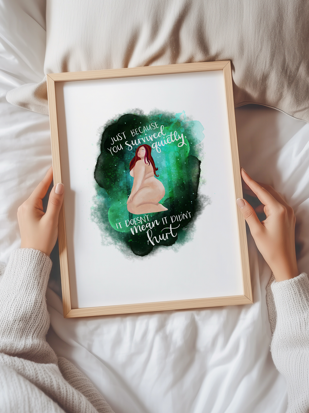 "Just because you survived quietly" - Watercolour Galaxy Print