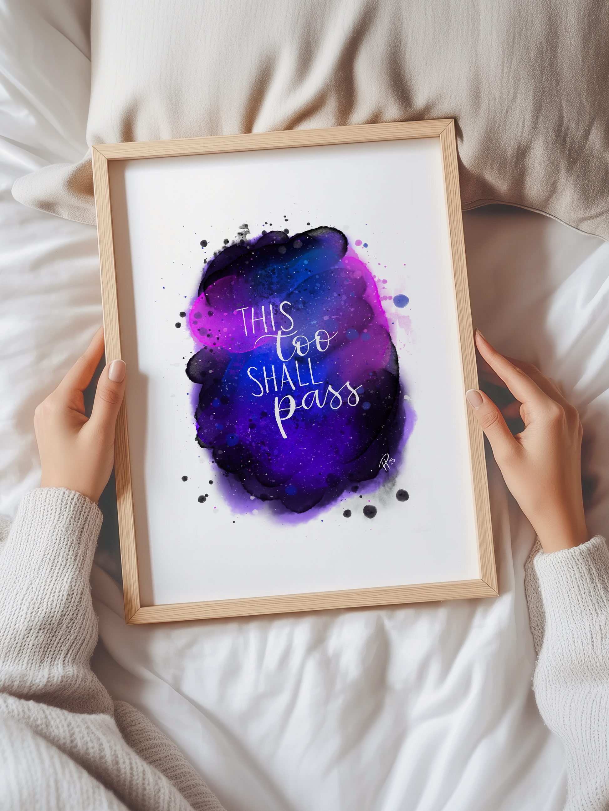 "This Too Shall Pass" - Purple & Blue Galaxy Print