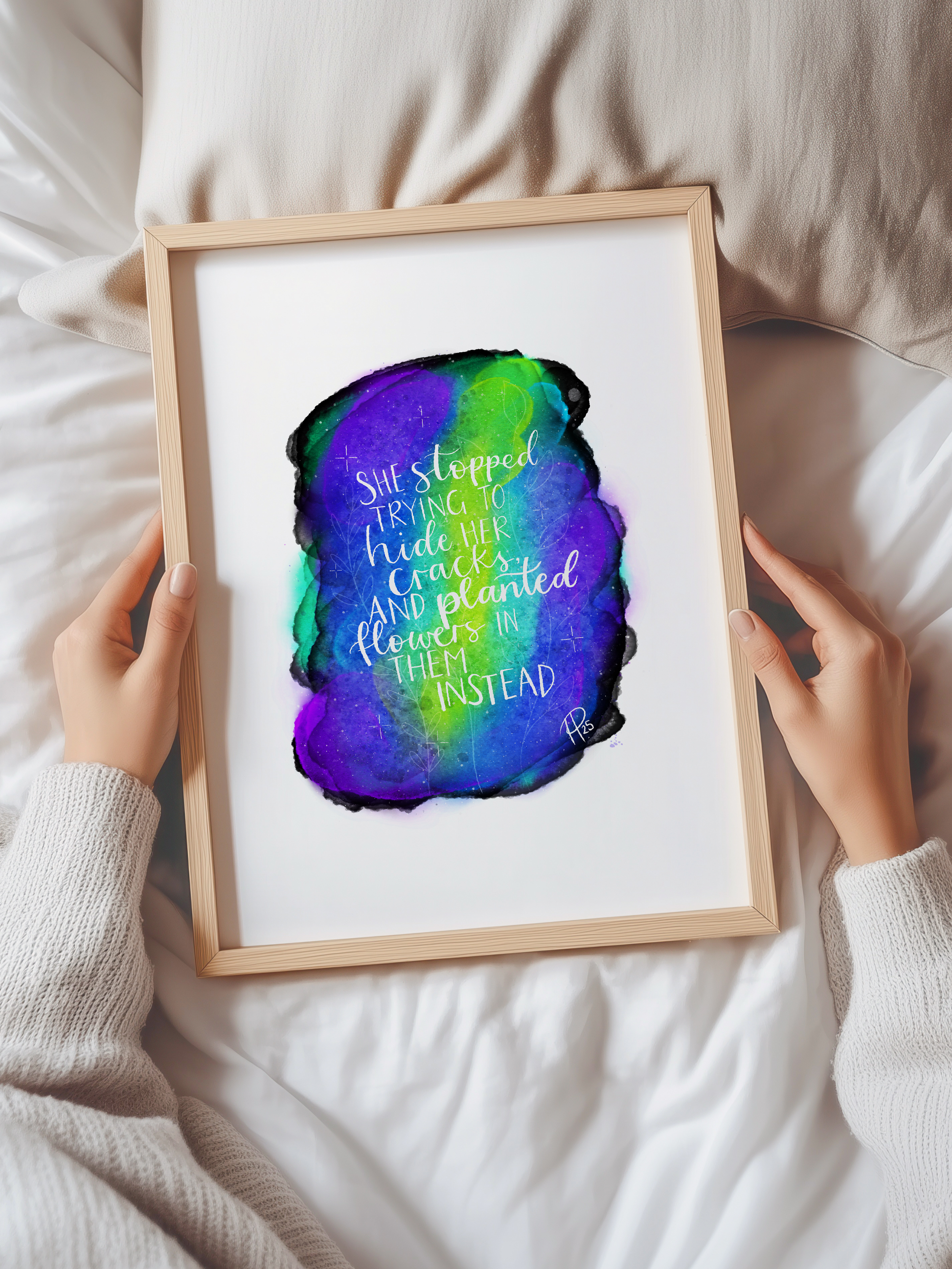 "She Planted Flowers in Her Cracks" Galaxy Print