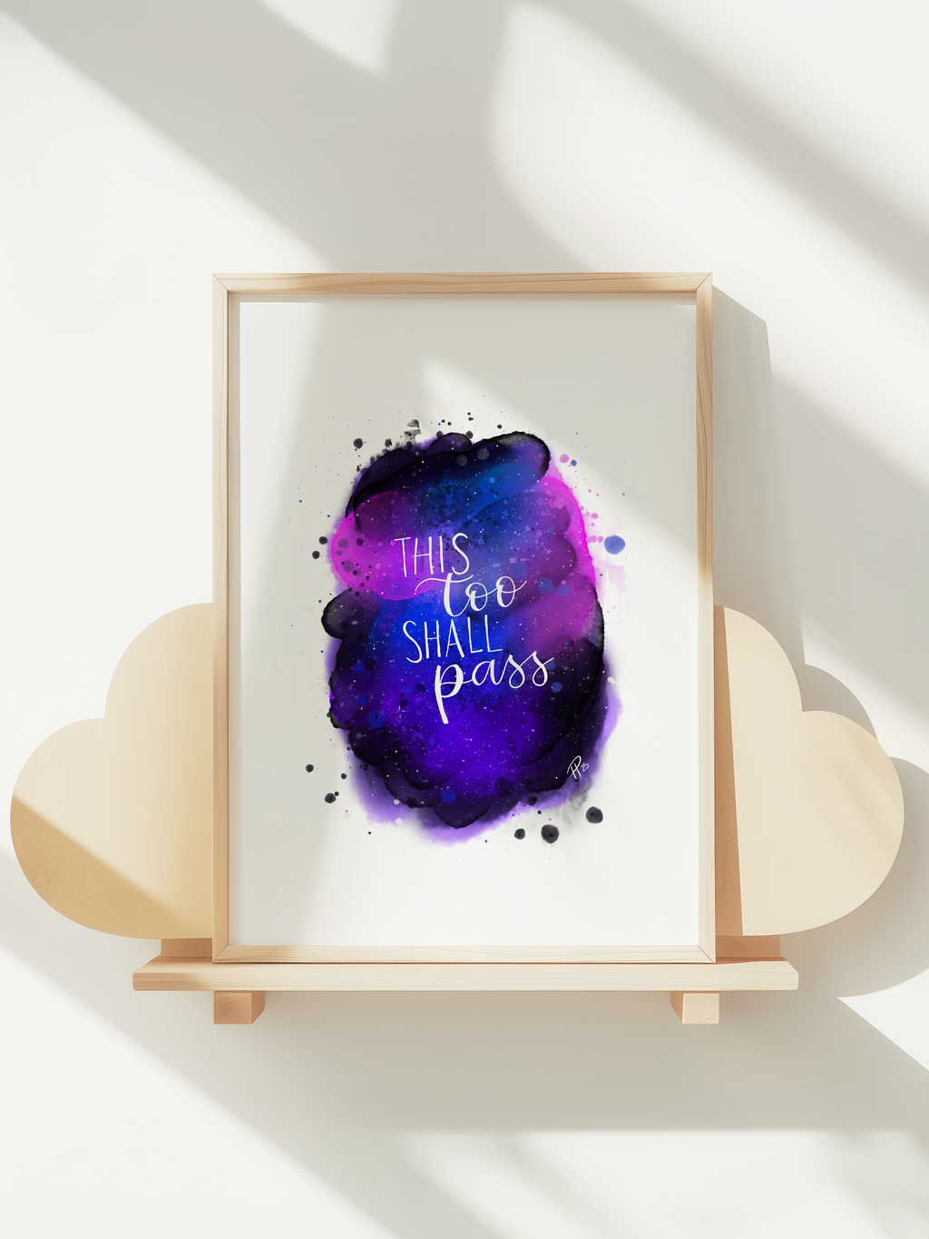 "This Too Shall Pass" – Purple & Blue Galaxy Print