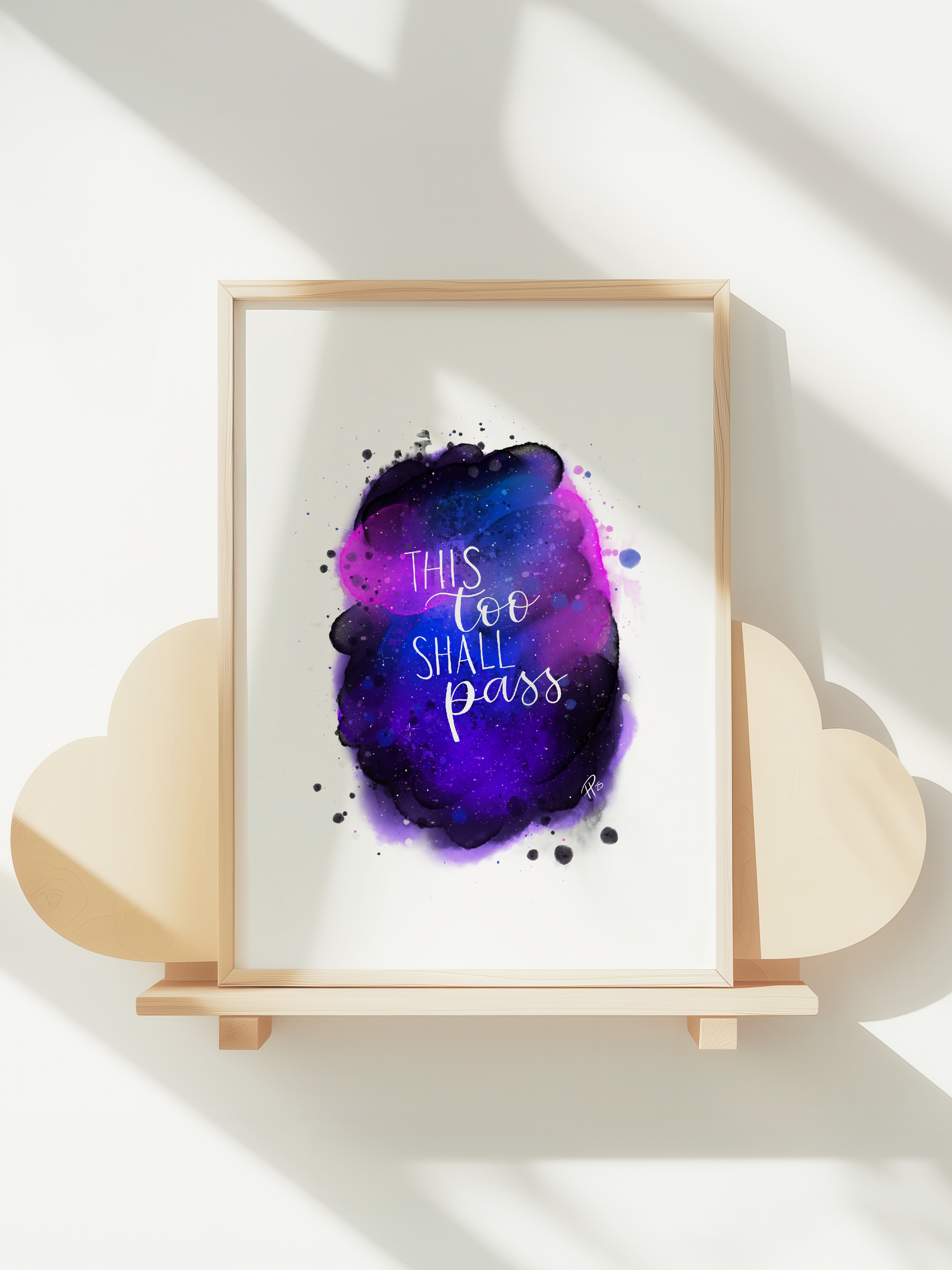 "This Too Shall Pass" – Purple & Blue Galaxy Print