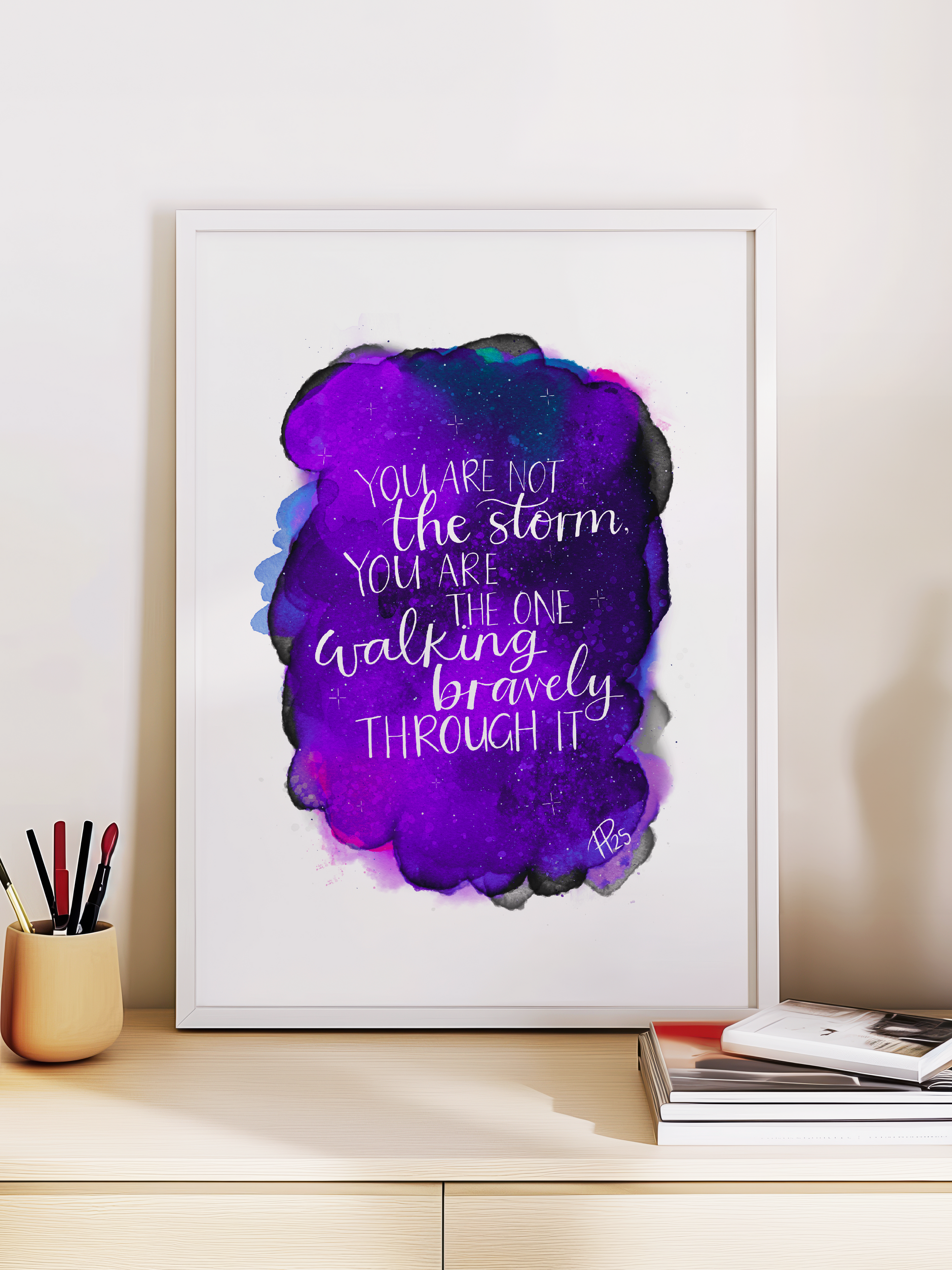 "You Are Not the Storm" – Purple Galaxy Print
