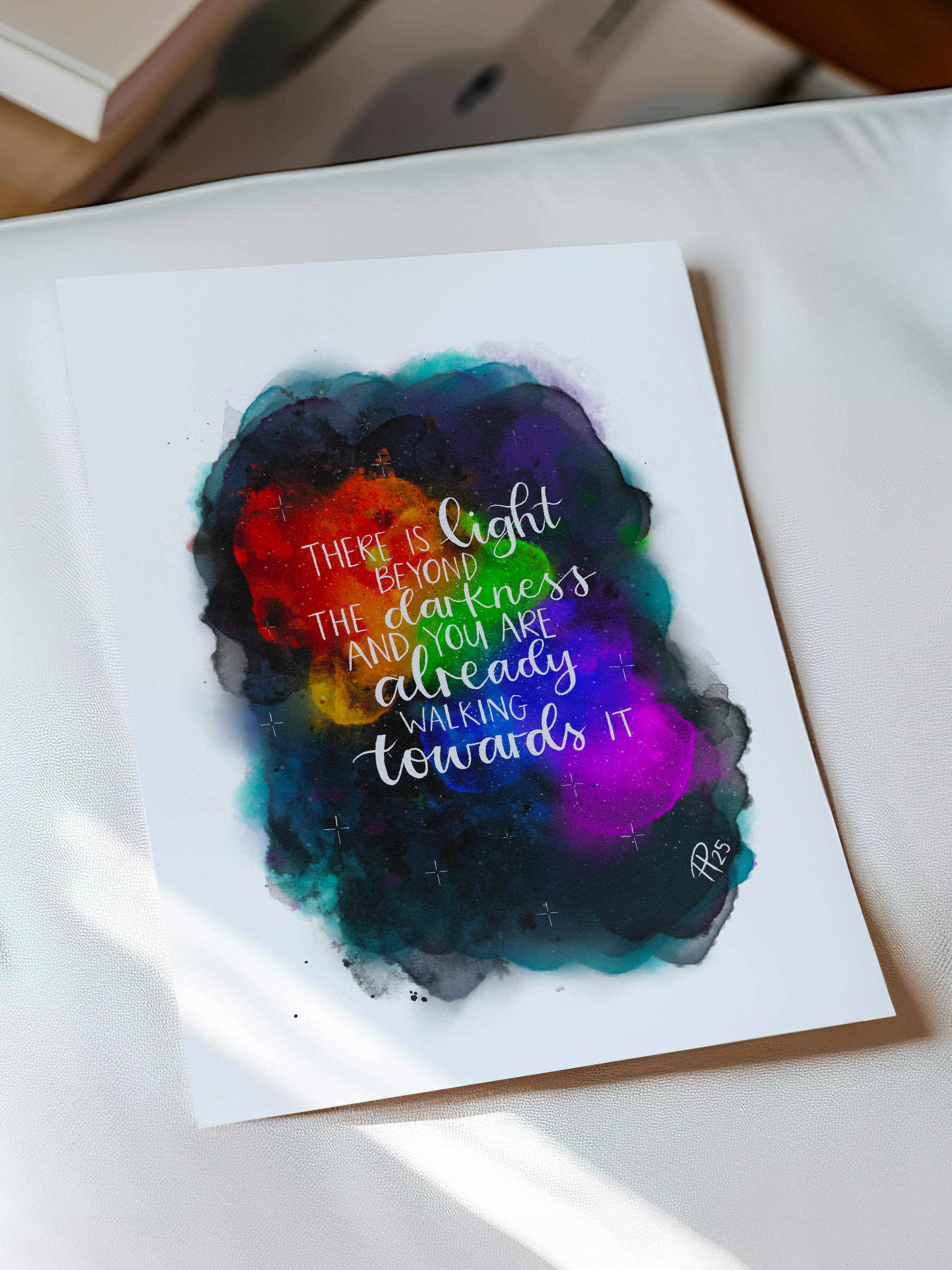 "Light Beyond the Darkness" - Rainbow Galaxy Print