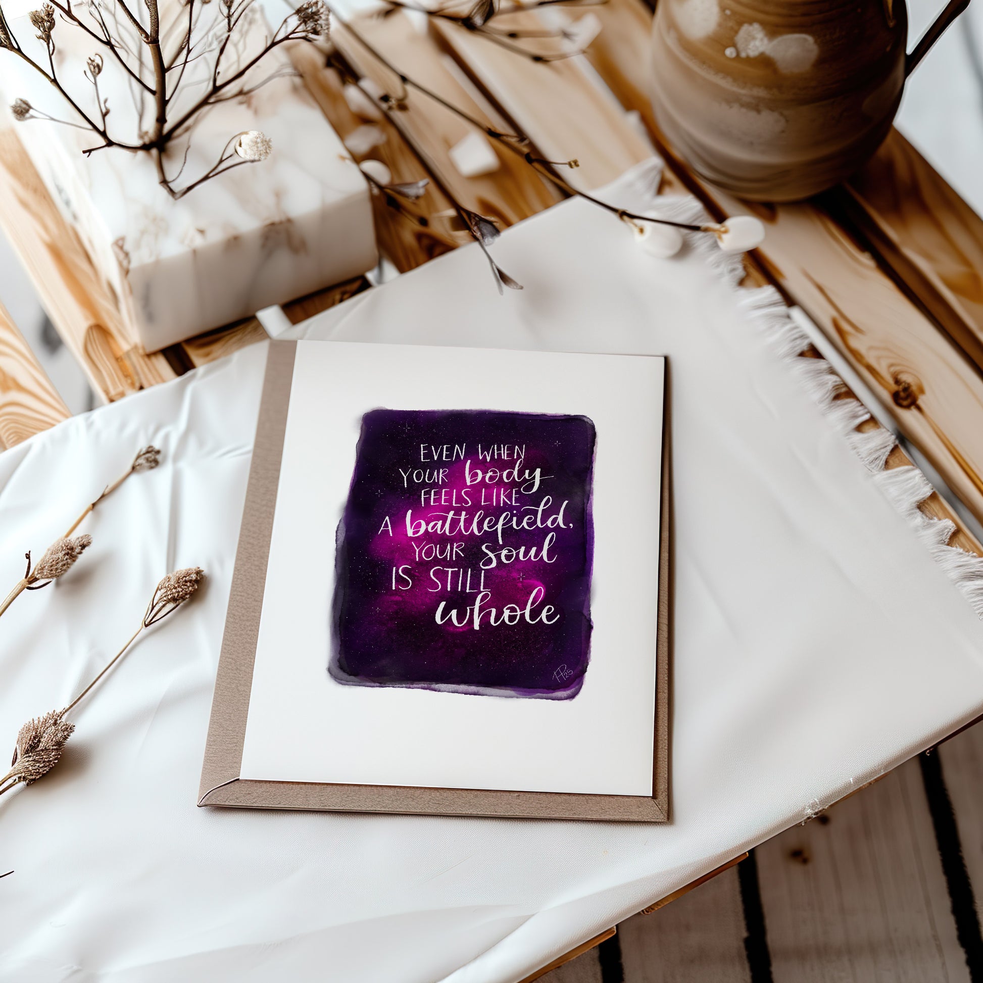 "Your soul is still whole" Pink Galaxy Print