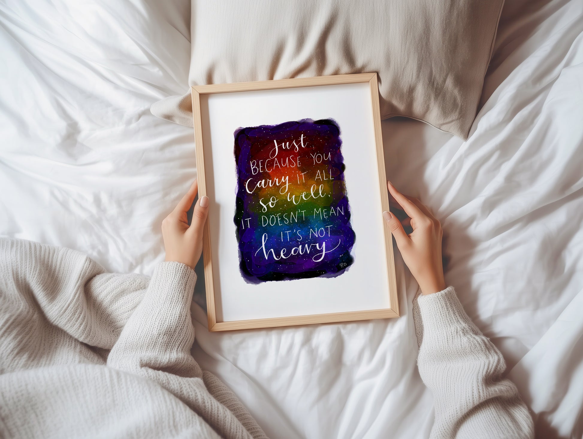 "It Doesn’t Mean It Isn’t Heavy" - Rainbow Galaxy Print
