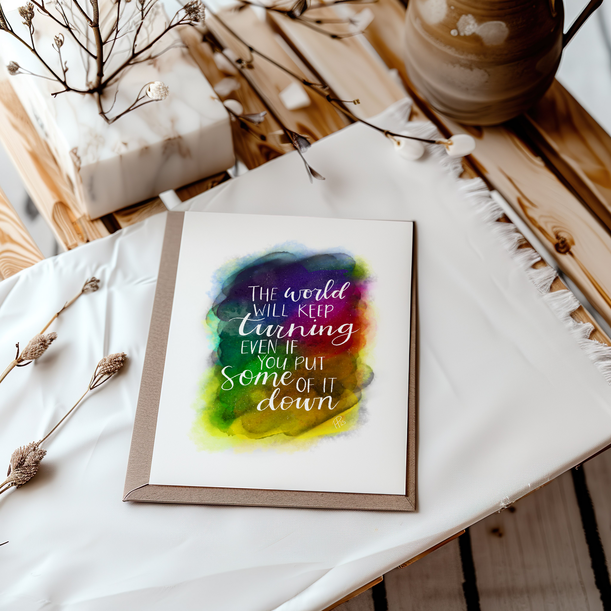 "The World Will Keep Turning" Rainbow Galaxy Print